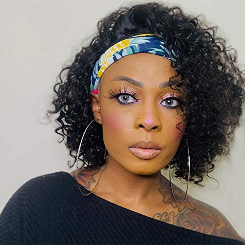 Buy Headband Wigs for Black Women Water Wave Headband Wigs Human Hair None  Lace Front Wigs Human Hair Glueless Headband Wig 10A 180% Density 10 Inch  Online in Turkey. B08LGX19JD